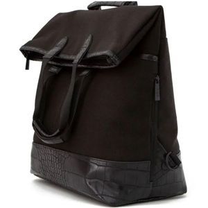 BEIS Convertible Shoulder Backpack Canvas Black Travel Bag